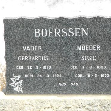 BOERSSEN Gerhardus 1878-1924 &amp; Susie 1890-1972