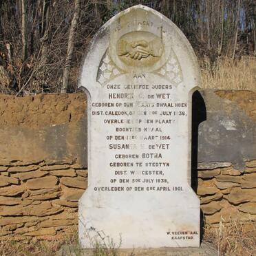WET Hendrik C., de 1836-1914 &amp; Susanna M. BOTHA 1838-1901