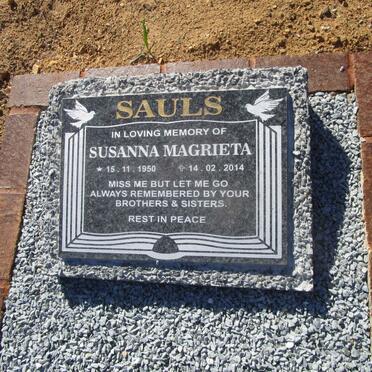 SAULS Susanna Magrieta 1950-2014