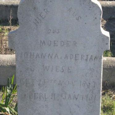 WIESE Johanna Aderjana 1857-1931