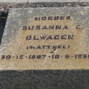 OLWAGEN Susanna G. nee MATTHEE 1867-1939