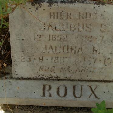 ROUX Jacoubs S. 1852-194 &amp; Jacoba M. 1867-1946