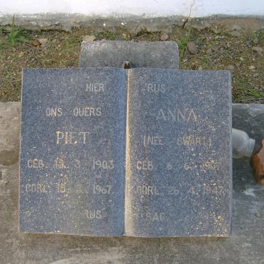 ? Piet 1903-1967 &amp; Anna SWART 1907-1947