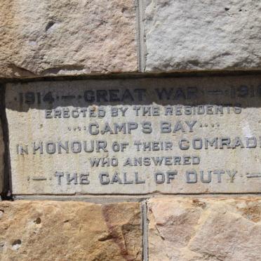 Western Cape, CAPE TOWN, Camps Bay / Kampsbaai,  War Memorial