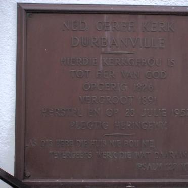 1. NG Church Durbanville Plaque