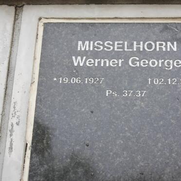 MISSELHORN Werner George 1927-2001