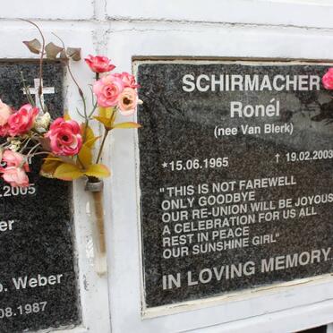 SCHIRMACHER Ronél nee VAN BLERK 1965-2003