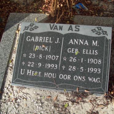 AS Gabriel J., van 1907-1993 &amp; Anna M. ELLIS 1908-1993