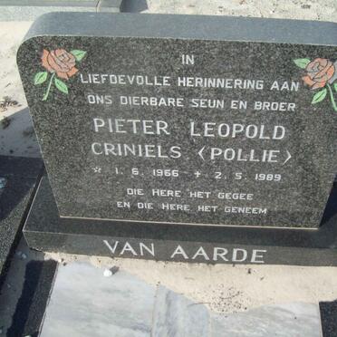 AARDE Pieter Leopold Criniels, van 1966-1989
