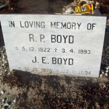 BOYD R.P. 1922-1993 &amp; J.E. 1925-2004