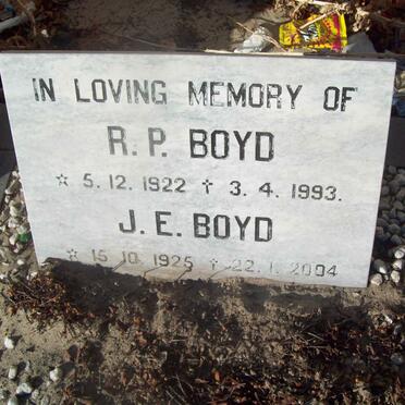 BOYD R.P. 1922-1993 &amp; J.E. 1925-2004