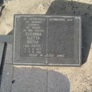 BOTHA Susanna Aletta nee KOTZÉ 1959-1988