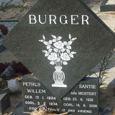 BURGER Petrus Willem 1924-1974 &amp; Santie MOSTERT 1926-2008