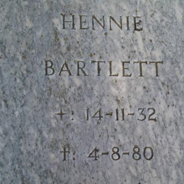 BARTLETT Hennie 1932-1980