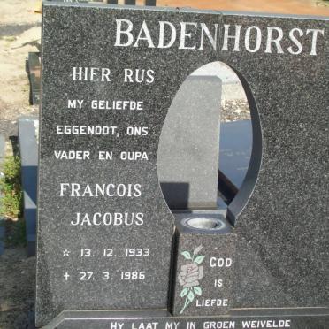 BADENHORST Francois Jacobus 1933-1986