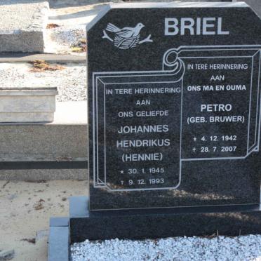 BRIEL Johannes Hendrikus 1945-1993 &amp; Petro BRUWER 1942-2007