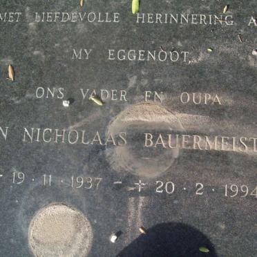 BAUERMEISTER Jan Nicholaas 1937-1994