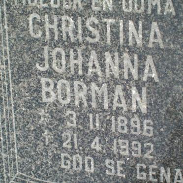 BORMAN Christina Johanna 1896-1992