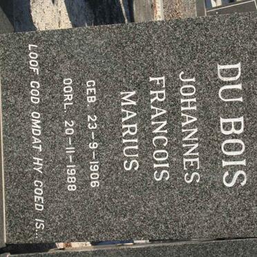 BOIS Johannes Francois Marius, du 1906-1988 &amp; Magdalena Petronella BESTER 1916-1985