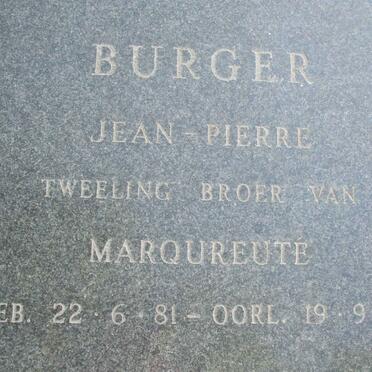 BURGER Jean-Pierre 1981-1981