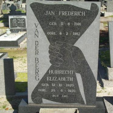 BERG Jan Frederich, van der 1916-1967 &amp; Huibrecht Elizabeth 1925-1970