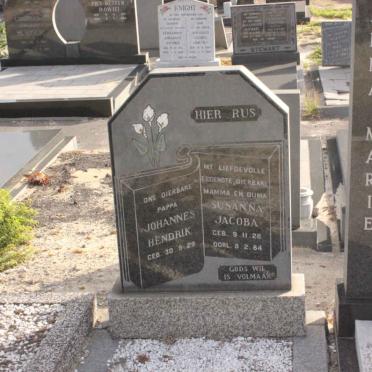 COETZEE Johannes Hendrik 1929- &amp; Susanna Jacoba 1928-1984