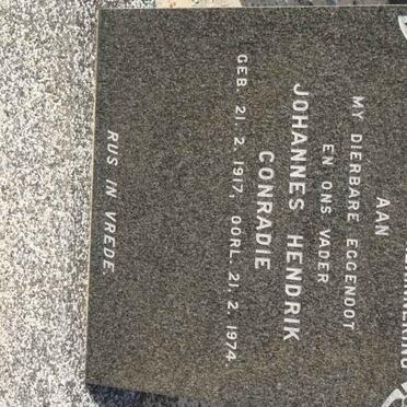 CONRADIE Johannes Hendrik 1917-1974