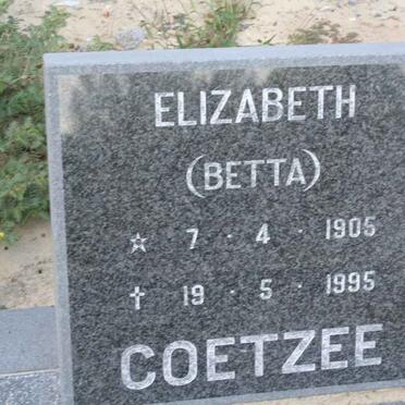 COETZEE Elizabeth 1905-1995