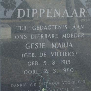 DIPPENAAR Gesie Maria nee DE VILLIERS 1913-1980