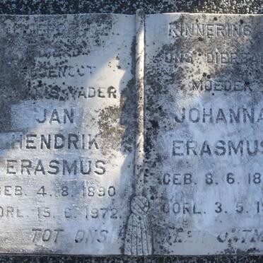 ERASMUS Jan Hendrik 1890-1972 &amp; Johanna 1897-1986