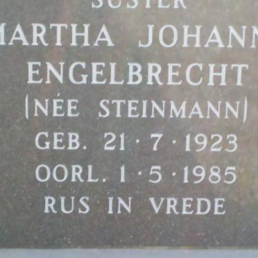 ENGELBRECHT Martha Johanna nee STEINMANN 1923-1985