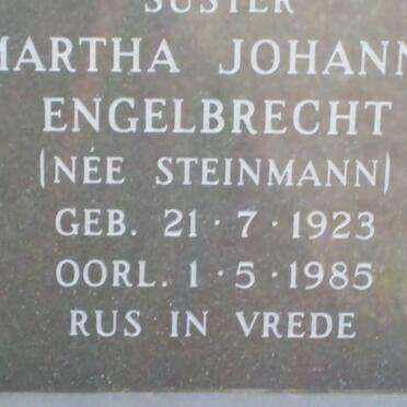 ENGELBRECHT Martha Johanna nee STEINMANN 1923-1985