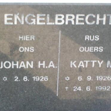 ENGELBRECHT Johan H.A. 1926-  &amp; Kitty M. 1926-1992