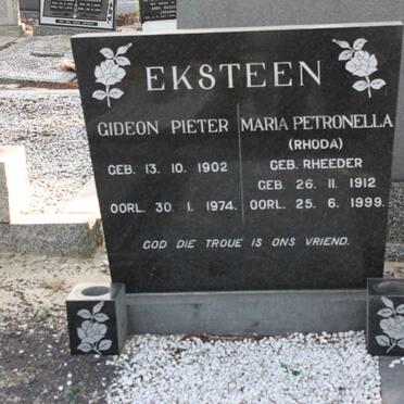 EKSTEEN Gideon Pieter 1902-1974 &amp; Maria Petronella RHEEDER 1912-1999