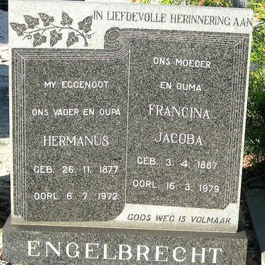 ENGELBRECHT Hermanus 1877-1972 &amp; Francina Jacoba 1887-1979