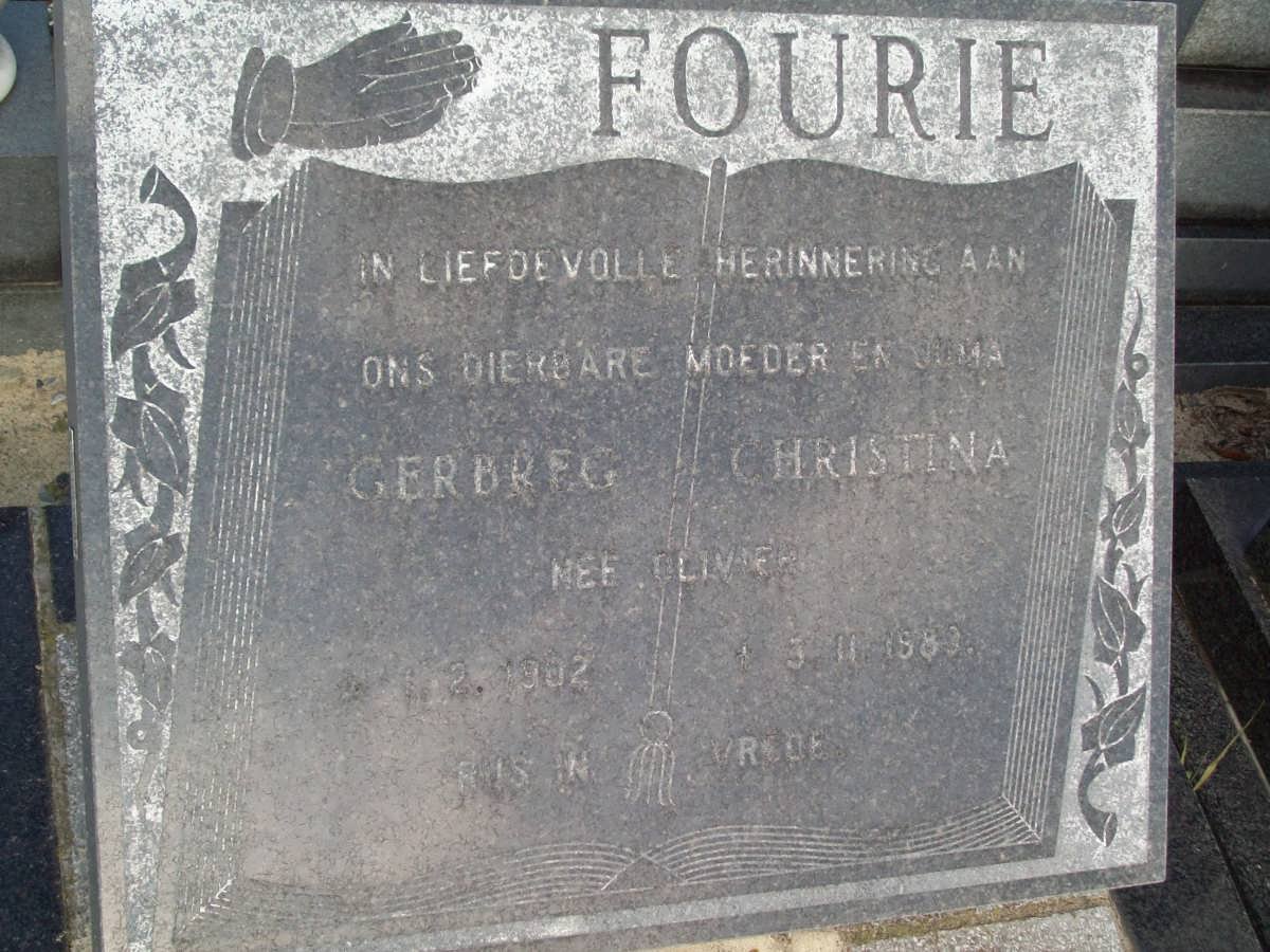 FOURIE Gerbreg Christina nee OLIVIER 1902-1983