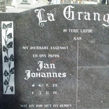 GRANGE Jan Johannes, la 1928-1974