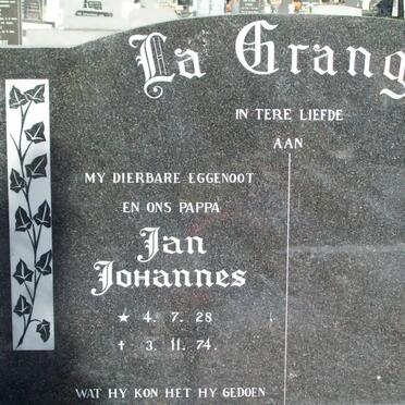 GRANGE Jan Johannes, la 1928-1974