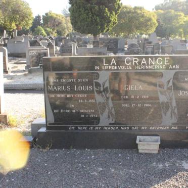 GRANGE Josef Petrus Louis, la 1916-2003 &amp; Ciela 1919-1984 :: LA GRANGE Marius Louis 1951-1973