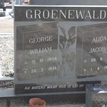 GROENEWALD George William 1906-1974 &amp; Alida Jacoba 1911-1996