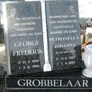 GROBBELAAR George Frederik 1926-1995 &amp; Petronella Johanna KRUGER 1930-2003