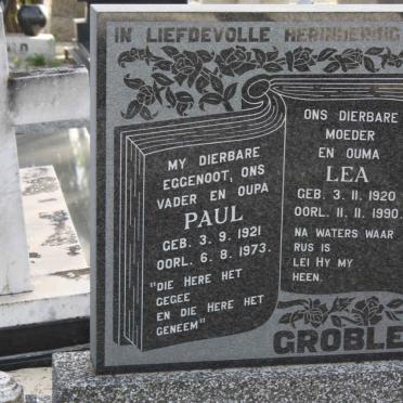 GROBLER Paul 1921-1973 &amp; Lea 1920-1990