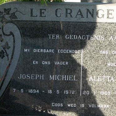 GRANGE Joseph Michiel, le 1894-1972 &amp; Aletta Maria 1903-1986