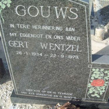 GOUWS Gert Wentzel 1934-1979