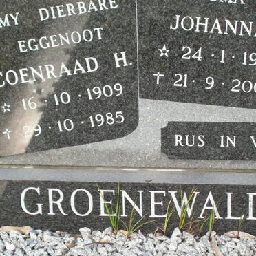 GROENEWALD Coenraad H. 1909-1985 &amp; Johanna 1910-2004