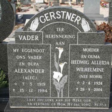 GERSTNER Alexander 1919-1984 &amp; Hedwig Alleida Wilhelmine MOHR 1924-2004