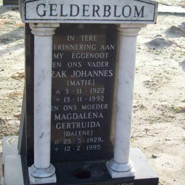 GELDERBLOM Izak Johannes 1922-1992 &amp; Magdalena Gertruida 1929-1995