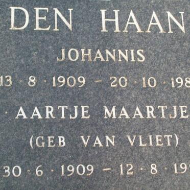 HAAN Johannes, den 1909-1986 &amp; Aartje Maartje VAN VLIET 1909-1998