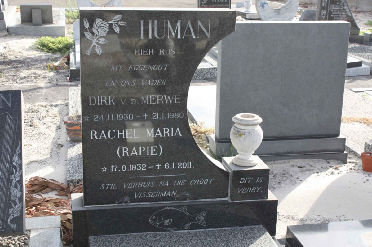 HUMAN Dirk V.D. 1930-1980 &amp; Rachel Maria 1932-2011