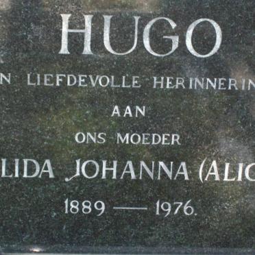 HUGO Alida Johanna 1889-1976